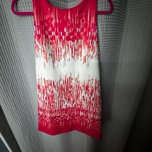 Vince Camuto Pink, Peach & white sleeveless dress with zipper in back